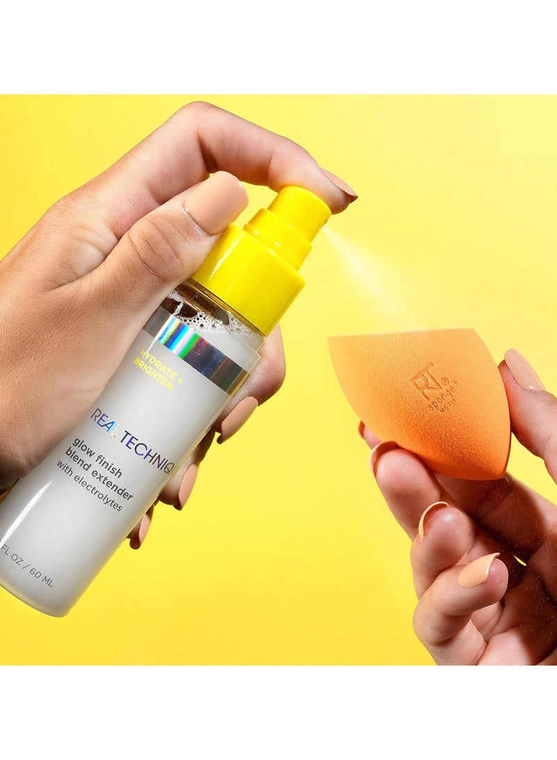 REAL TECHNIQUES Glow Finish Blend Extender Setting Spray For Face, Hydrating With Vitamin C + Electrolytes Yellow - Image 4