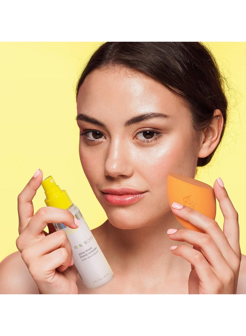 REAL TECHNIQUES Glow Finish Blend Extender Setting Spray For Face, Hydrating With Vitamin C + Electrolytes Yellow - Image 5