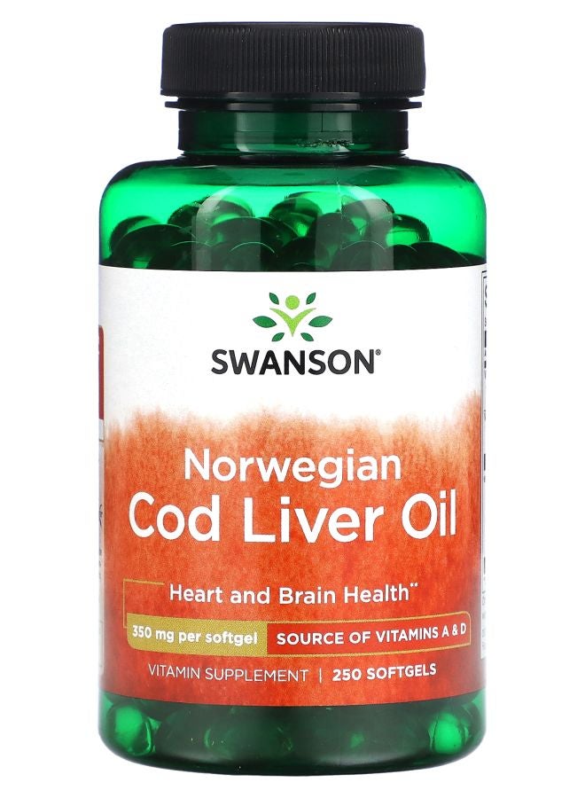 Norwegian Cod Liver Oil 350 mg 250 Softgels