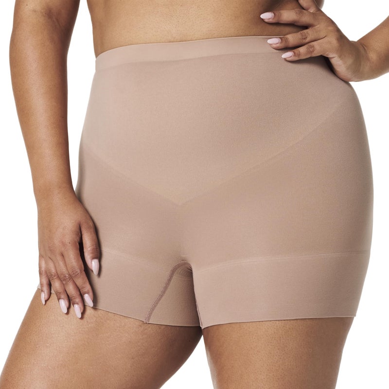 SPANX SPANXsculpt Power Series Boyshort - For All Hemline Lengths - Lightweight Core Control Shapewear - Dig-Free Waistband- Cafe Au Lait - Medium - Image 1