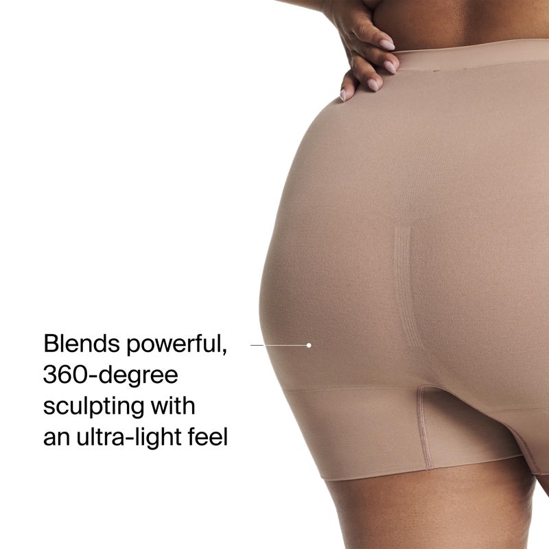 SPANX SPANXsculpt Power Series Boyshort - For All Hemline Lengths - Lightweight Core Control Shapewear - Dig-Free Waistband- Cafe Au Lait - Medium - Image 4