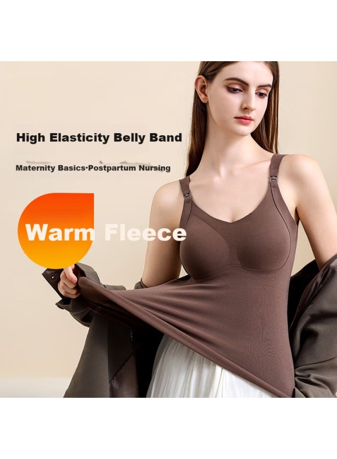 Goso Nursing Bra Camisole Autumn Winter Warm Postpartum Breastfeeding Maternity Bra Zj159 Light Purple Xxl - Image 4