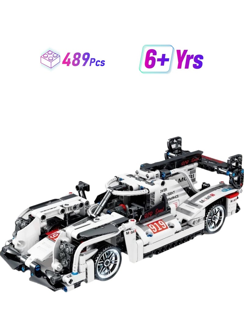 Children's Educational Toy Small Particles Compatible Building Blocks Racing Car Mechanical Engineer Self-assembly Building Blocks(Long-term Sports Car 489+Pcs) - Image 1