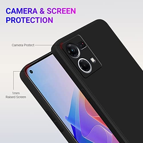 LIRAMARK غطاء خلفي ناعم من السيليكون من LIRAMARK لهاتف Oppo F21 Pro 4G / Reno 7 4G (سيليكون أسود) - Image 3