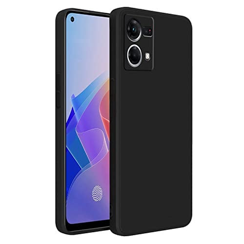 LIRAMARK غطاء خلفي ناعم من السيليكون من LIRAMARK لهاتف Oppo F21 Pro 4G / Reno 7 4G (سيليكون أسود) - Image 1