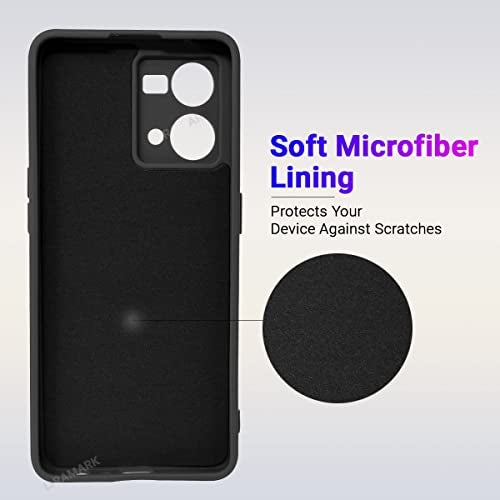 LIRAMARK غطاء خلفي ناعم من السيليكون من LIRAMARK لهاتف Oppo F21 Pro 4G / Reno 7 4G (سيليكون أسود) - Image 2