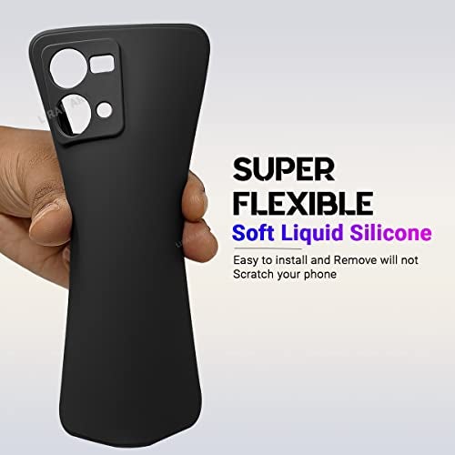 LIRAMARK غطاء خلفي ناعم من السيليكون من LIRAMARK لهاتف Oppo F21 Pro 4G / Reno 7 4G (سيليكون أسود) - Image 4