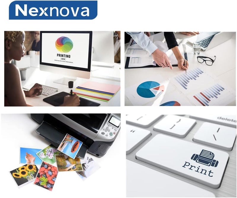 نيكس نوفا حبر NexNova® رقم 101 لطابعات Epson من سلسلة EcoTank، عبوة مكونة من 4 أكياس، ألوان: أسود، أزرق، بنفسجي، أرجواني، أصفر، لطابعات L4150، L4160، L6160، L6170، L6176، L6190، L14150، من نوع مائي. - Image 3