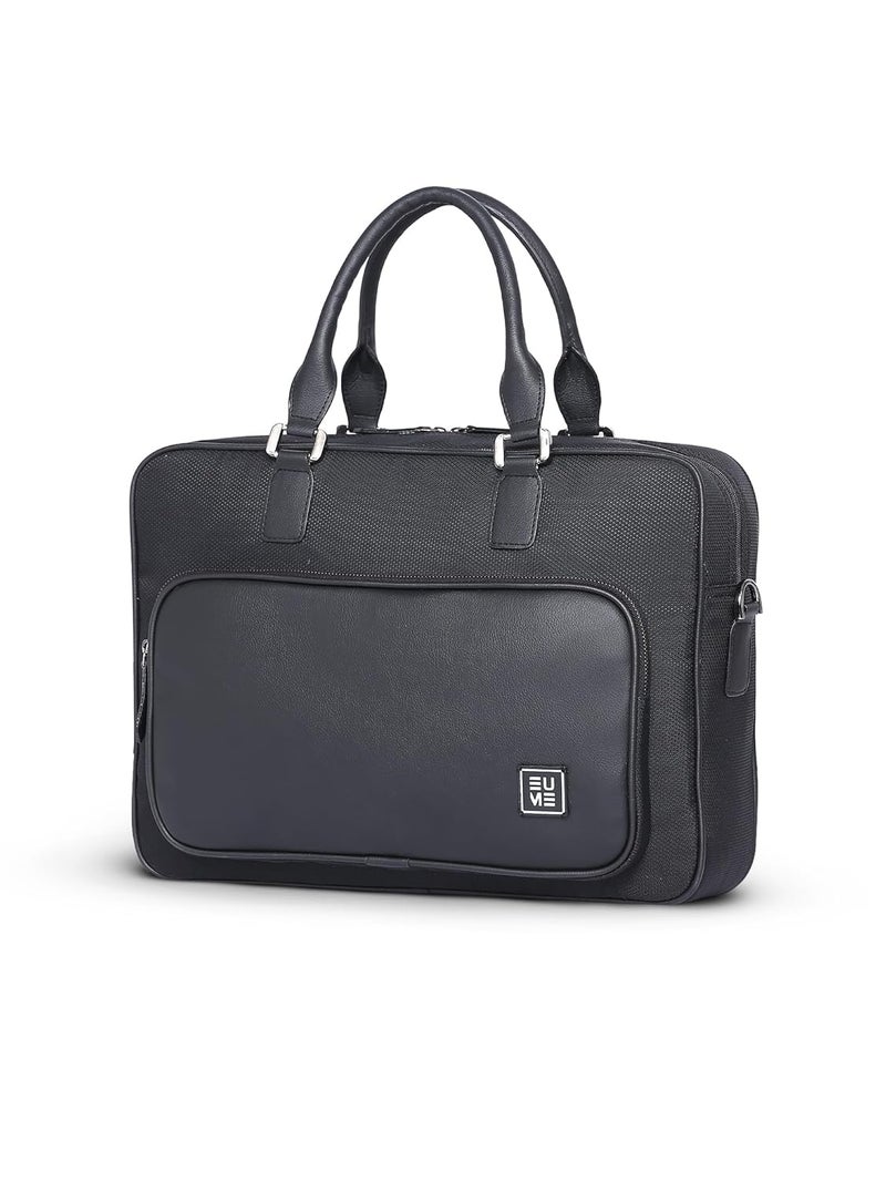EUME 15L Executive Laptop Bag for Men | Water Resistant | Professional Messenger Bag | Tablet Compartment| Multiple Organisers | Upto 15.6" Laptop/MacBook | Vegan Leather Office Bag. - Image 1