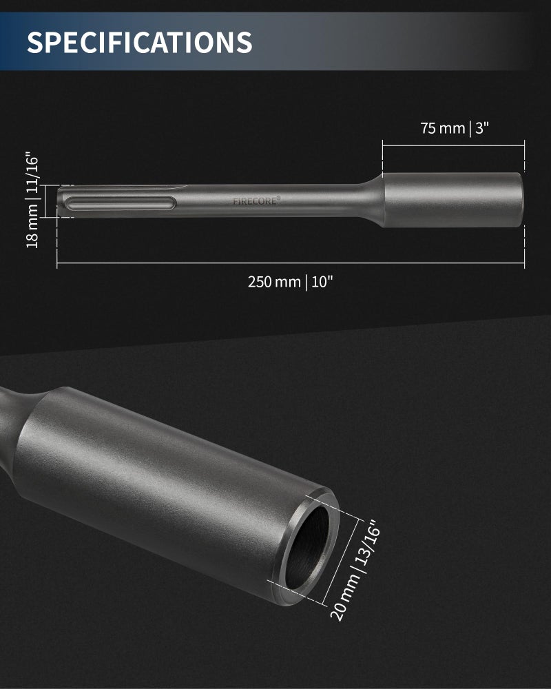 Firecore SDS Max Ground Rod Driver for 5/8 Inch & 3/4 Inch Grounding Rods, Firecore One-Piece Ground Rod Driver Adapter Bits for SDS-Max Rotary Hammer Drill Tool Jackhammer Attachment, SDS Ground Driving Bits - Image 5