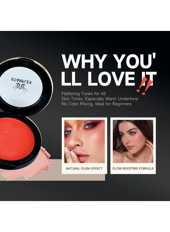 STARPLEX Cream Blush Starlight Velvet Blush Cream Lip & Cheek 2-in-1 CHERRY, Transparent Skylight Portable, Waterproof Sweatproof Long Lasting, Finger Apply Natural Brighten Complexion, 6 Shades Available - Image 3