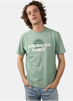 American Eagle Logo Detail Crew Neck T-Shirt  - Image 1