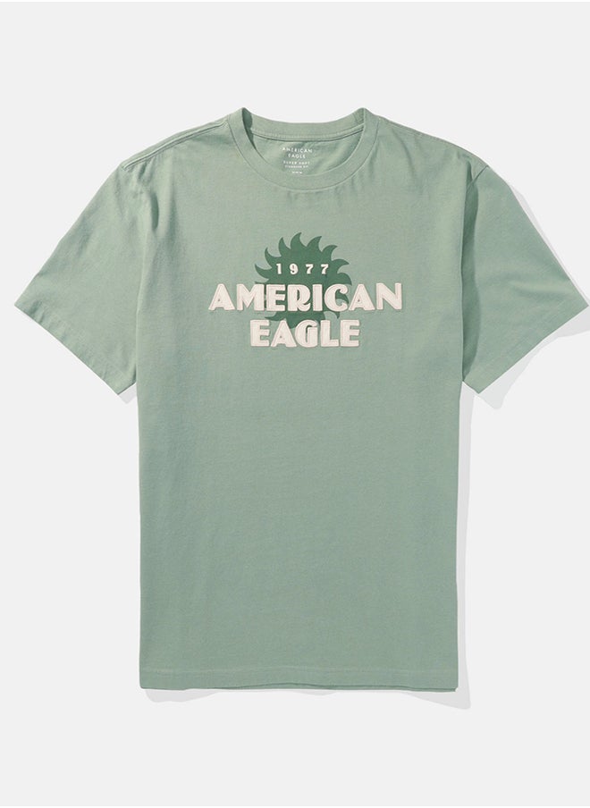 American Eagle - Logo Detail Crew Neck T-Shirt - Image 1