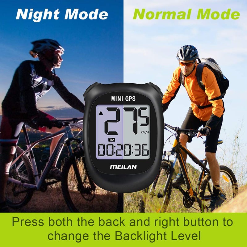 MEILAN M3 Mini GPS Bike Computer, Wireless Bike Odometer and Speedometer Bicycle Computer Waterproof Cycling Computer with LCD Backlight Display for Men Women Teens Bikers Outdoor Cycling - Image 4