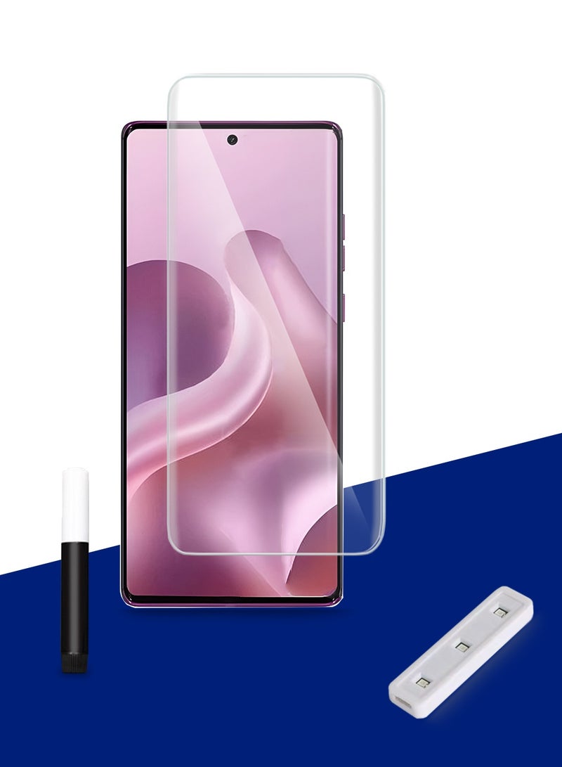 دبليو تيك حماية شاشة من الزجاج المقسى بحواف منحنية بالكامل من موتورولا G96 5G 2025 - شفاف - Image 1