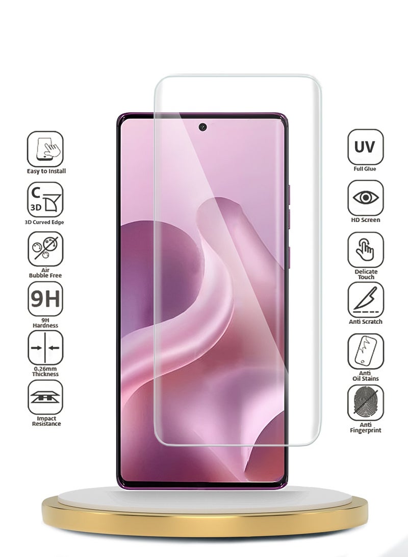 دبليو تيك حماية شاشة من الزجاج المقسى بحواف منحنية بالكامل من موتورولا G96 5G 2025 - شفاف - Image 2