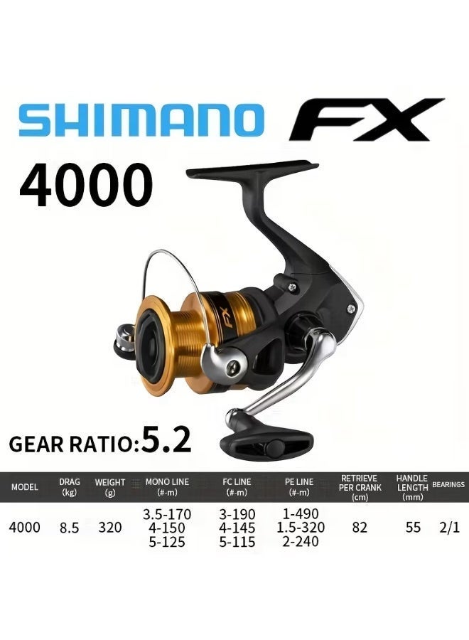 Shimano FX 4000 Spinning Reel Fishing Reel Saltwater Freshwater Light Jigging Surf Casting Spinning Reels Switchable Left Right Hand Handle - Image 1