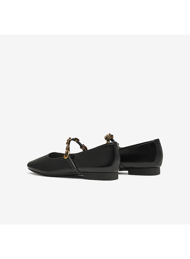 BASTO Baisitu 25 Spring Simple Retro Mary Jane Shoes Square Heel Women's Single Shoes M1107aq5 Black Size 39 - Image 3