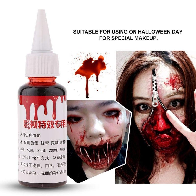 klarako Fake Blood Makeup, Professional Fake Blood For Special Fake Blood Fancy Childrens Play Makeup Make Up Fake Blood,Bloody For Makeup Mary Monster Dress Up(30Ml) 30ml - Image 4