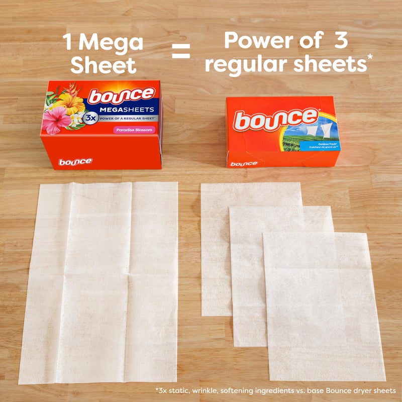 Bounce Mega Dryer Sheets, Paradise Blossom, 180 Count, Bounce Dryer Sheets - Image 3