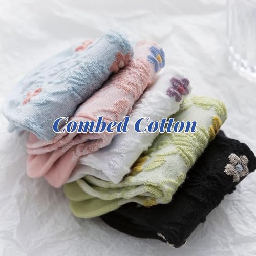 KETKAR Women's Premium Cotton Stylish Ankle Length Low Cut Socks Free Size - 5 Pair Design May Vary (Multicolour) - Image 5