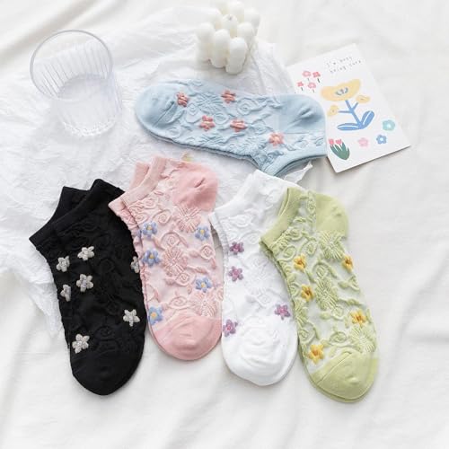 KETKAR Women's Premium Cotton Stylish Ankle Length Low Cut Socks Free Size - 5 Pair Design May Vary (Multicolour) - Image 3