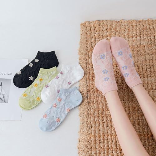 KETKAR Women's Premium Cotton Stylish Ankle Length Low Cut Socks Free Size - 5 Pair Design May Vary (Multicolour) - Image 4