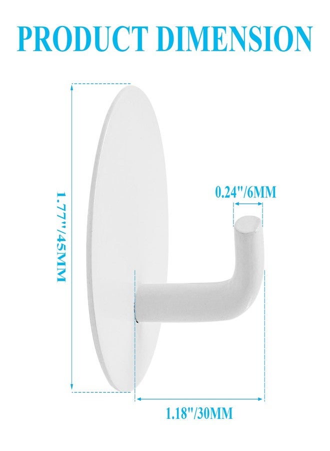 suiwotin 6pcs Self Adhesive Wall Hooks, Stainless Steel Adhesive Hooks for Hanging, Heavy Duty Sticky Towel Hooks for Bedroom, Kitchen, Bathroom Utility Hooks (White, Round) - Image 2