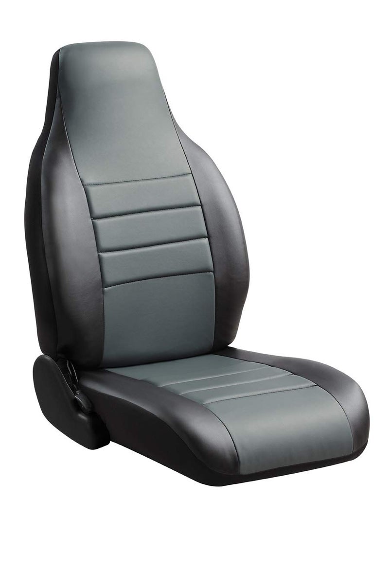 Fia SL67-34 GRAY Custom Fit Front Seat Cover Bucket Seats - Leatherette (Black w/Gray Center Panel) - Image 1