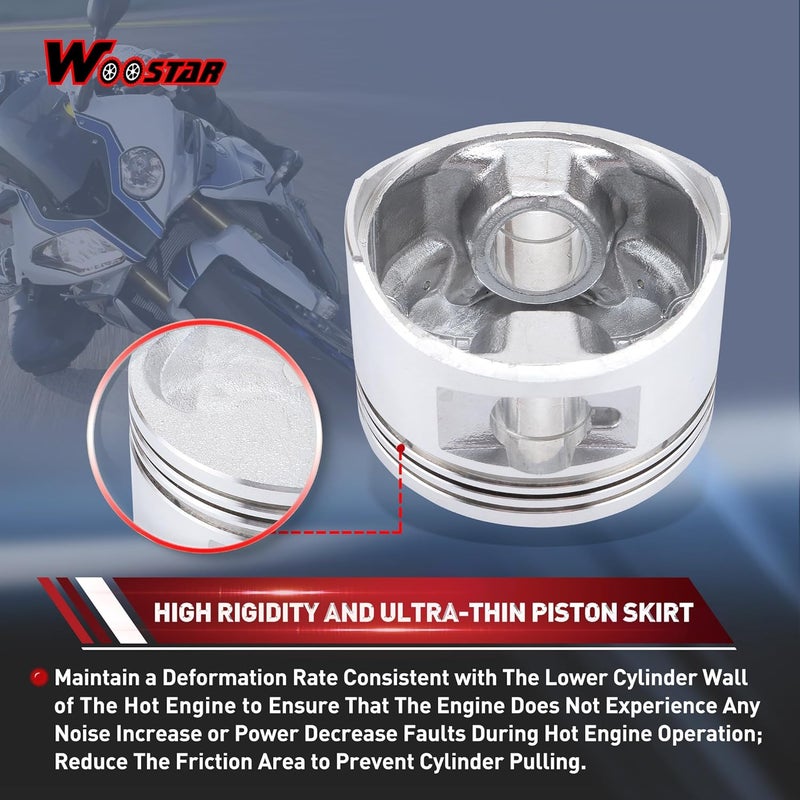 WOOSTAR 57.4mm Piston Ring Kit for GY6 150cc Engine - Image 5
