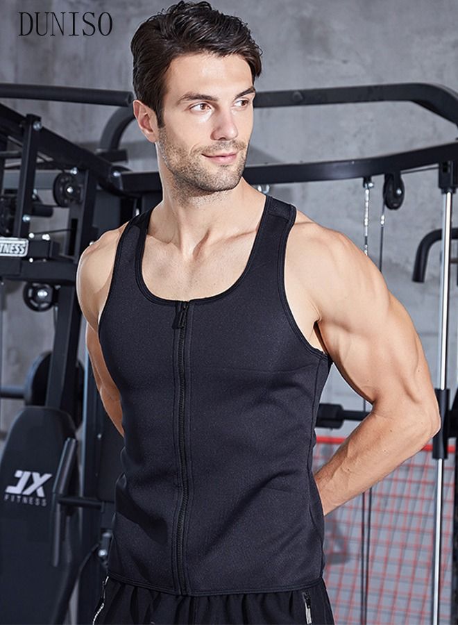 DUNISO Men's Sports Compression Shirt Slimming Body Shaper Vest Waist Trainer Workout Tank Tops Tummy Control Shapewear Back Support Tight Undershirts - Image 5