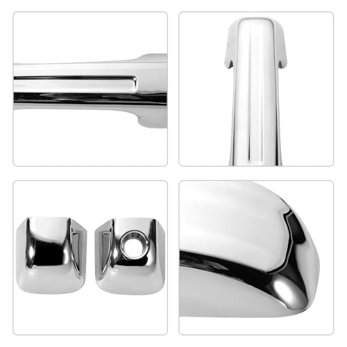 Gaogsiy Chrome Mirror Cover +4PCS Door Handle Covers fits Ram 1500 2019-2024 4-Door Extended/Crew Cab Models Only Caps Top Half Left & Right Without Smart Keyholes, Siver Plated - Image 5