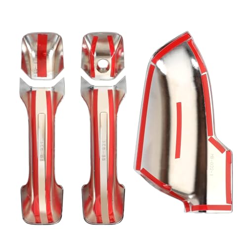 Gaogsiy Chrome Mirror Cover +4PCS Door Handle Covers fits Ram 1500 2019-2024 4-Door Extended/Crew Cab Models Only Caps Top Half Left & Right Without Smart Keyholes, Siver Plated - Image 3
