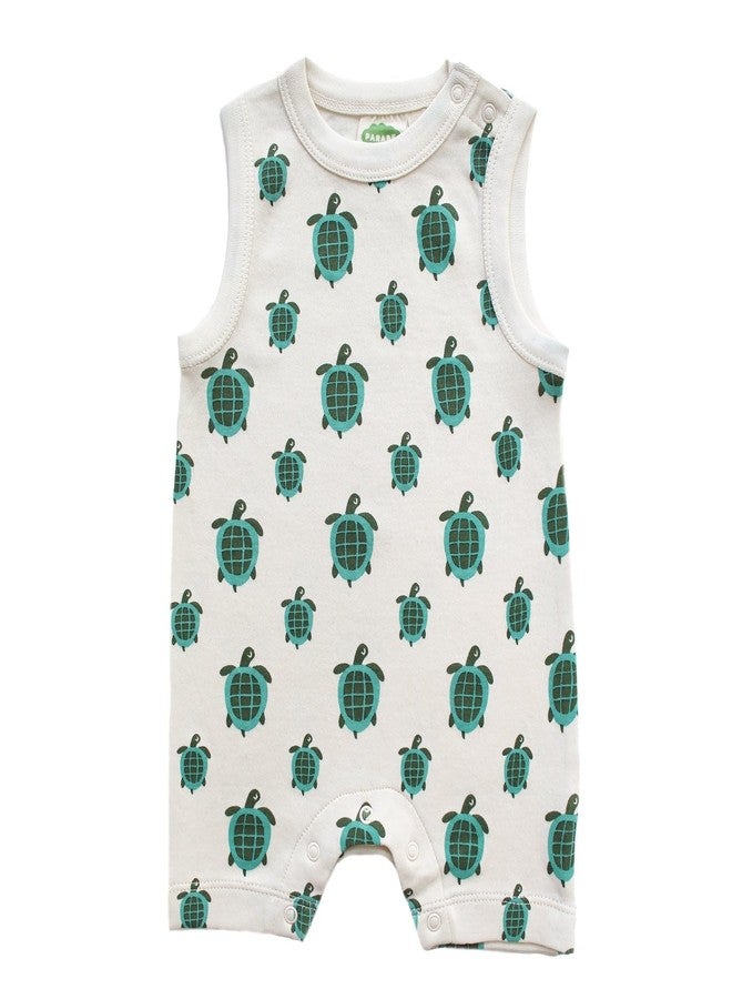 PARADE Organic Tank Rompers - Signature Prints Turtles 3-6 Months - Image 1