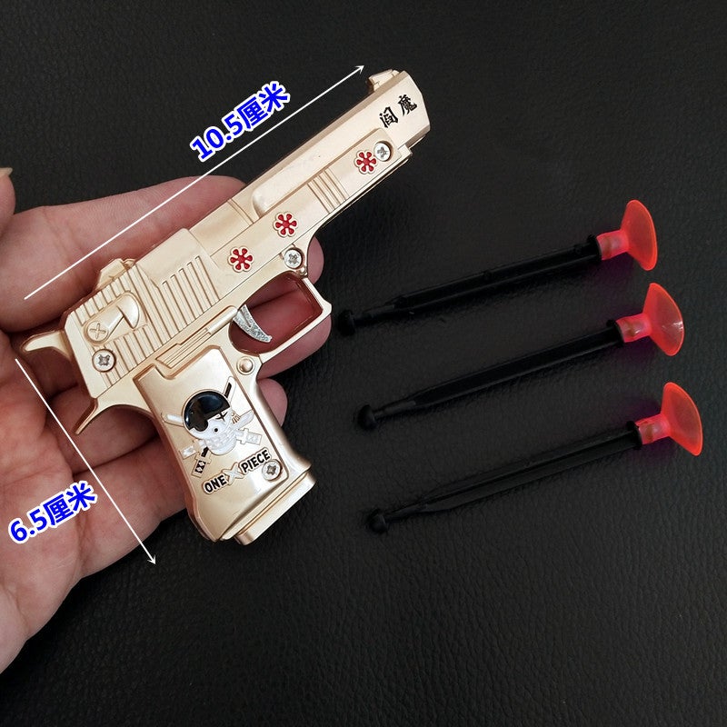 مسدس التنين الذهبي ذو المخالب الخمسة يمكنه إطلاق النار بأمان للأطفال مسدس لعبة معدني بندقية قرص شفط للأولاد - Image 5