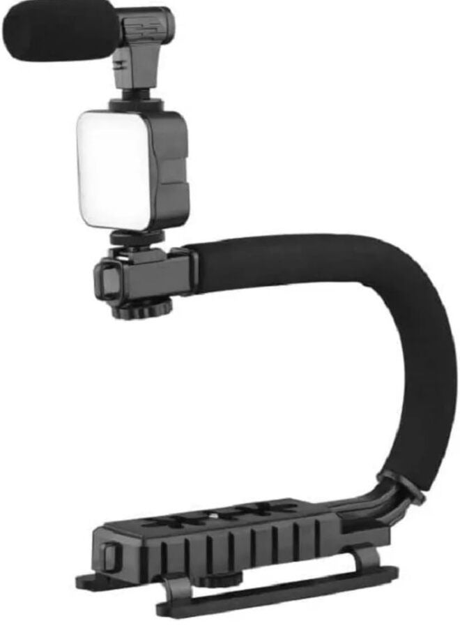 Handheld camera stabilizer professional shooting photography and flash suitable for mobile phones and cameras with microphone  - Image 2