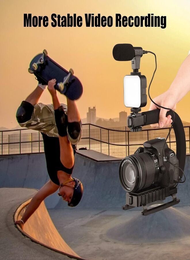Handheld camera stabilizer professional shooting photography and flash suitable for mobile phones and cameras with microphone  - Image 5