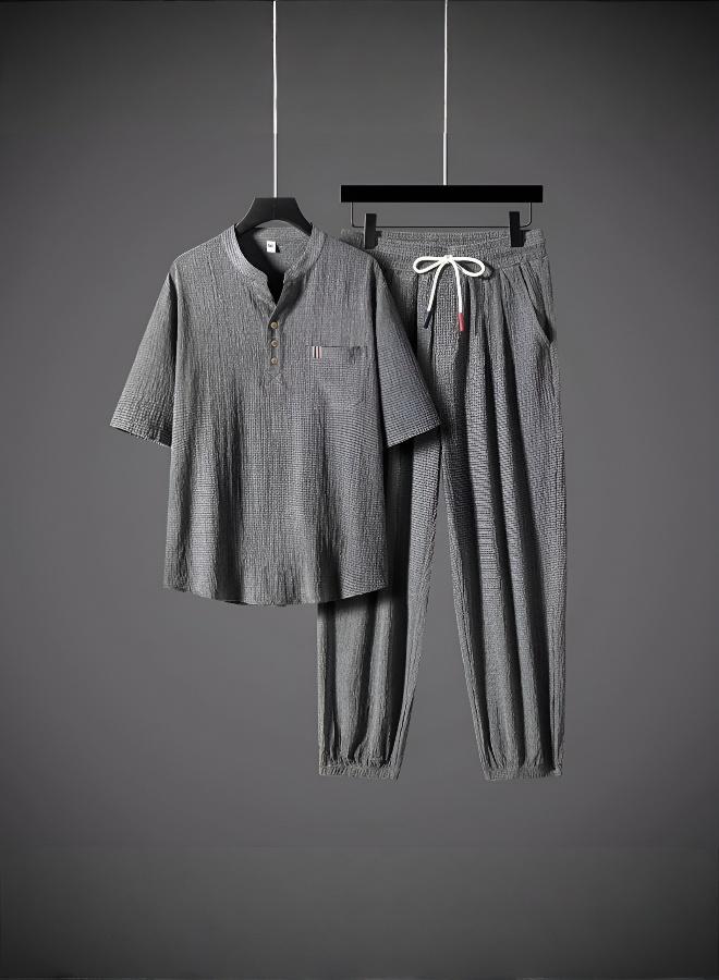 Plus Size Breathable Short Sleeve Summer Set - Image 1