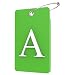 Gostwo 2 Pack Luggage Tags for Suitcases 26 Initial Letter Travel Luggage Baggage Identification Labels ID Tag Fully Bendable Tags with Stainless Steel Loop Green Letter A - Image 2