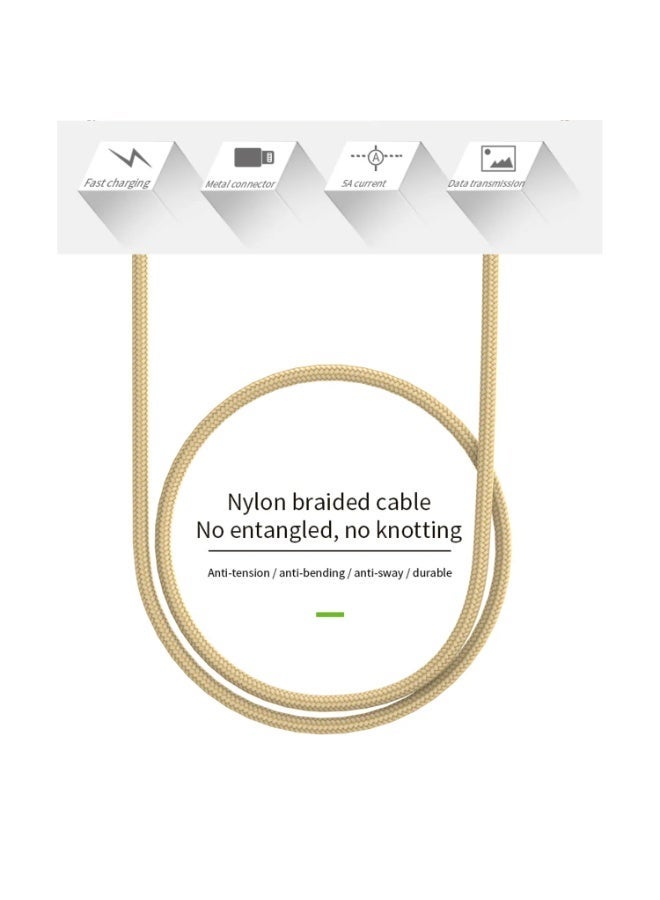 GOLF SPACE Golf GC76 Lightning 5A Fast Charging Nylon Braided Data Sync Cable - Image 3