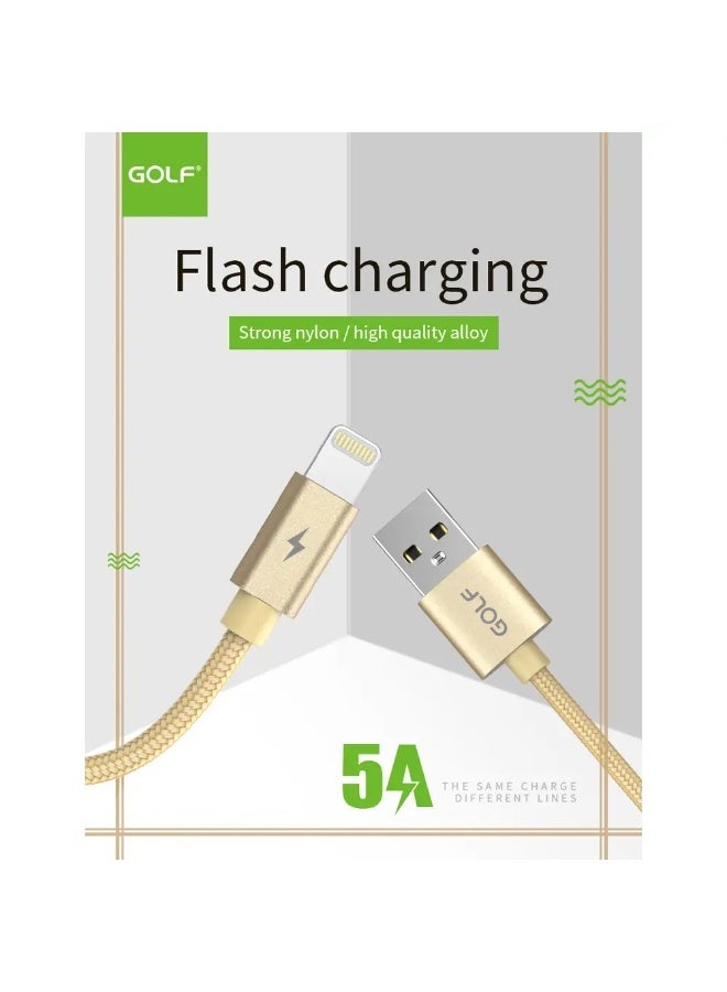 GOLF SPACE Golf GC76 Lightning 5A Fast Charging Nylon Braided Data Sync Cable - Image 1