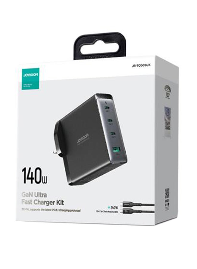 جوي روم شاحن سريع ومجموعة كابلات PD 140W 4-Port GaN Type-C Plug QC 3.0 USB C محول كمبيوتر محمول متوافق مع ماك بوك برو / ، ديل إكس بي إس ، آيفون 14/15 ، آيباد برو ، جالاكسي إس 23 ، بيكسل 7 ، ستيم ديك / لينوفو / أسوس يحتوي على كابل بيانات C-C بقوة 140 واط - Image 4