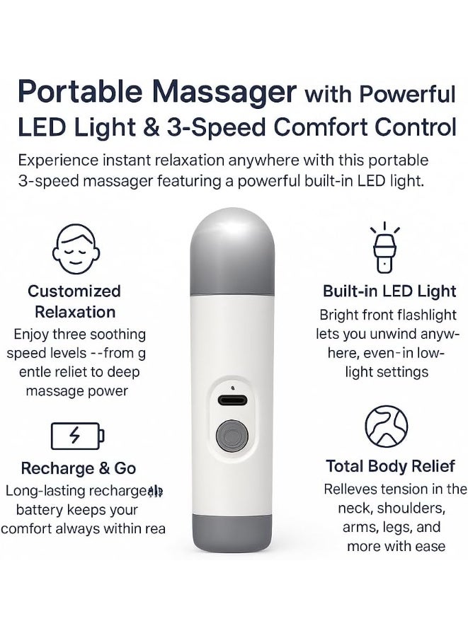جهاز تدليك هزاز محمول بـ 6 سرعات مع ضوء ليد قوي - Image 3