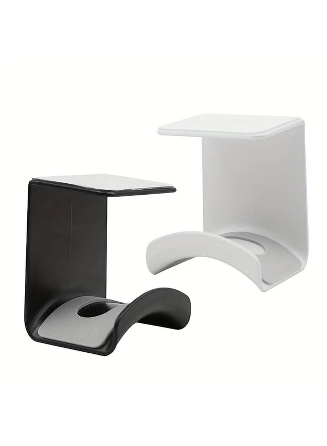 No Drill Headphone Hanger Easy Install Over Table Under Seat Wall Mount White - Image 2