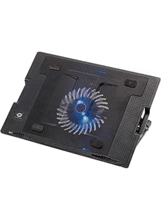 Laptop Cooling Stand with Single Fan – Adjustable Height (5 Levels) – USB Powered with Extra Port and On/Off Switch – Fits Devices up to 17 Inches - Image 1