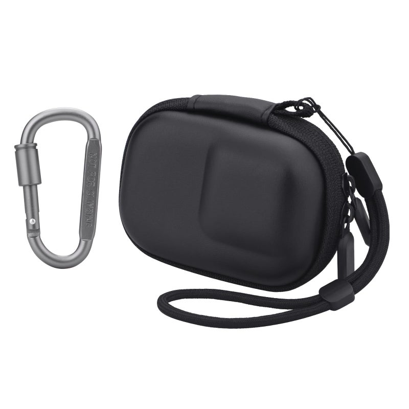 Flymile Carrying Case for DJI Osmo Action 5 Pro/4/3, Small Storage Bag for GoPro, PU Hard Travel Protector Case for Insta360 Ace/Ace Pro/2 with Wrist Strap & Carabiner Protective Accessories(Black) - Image 1