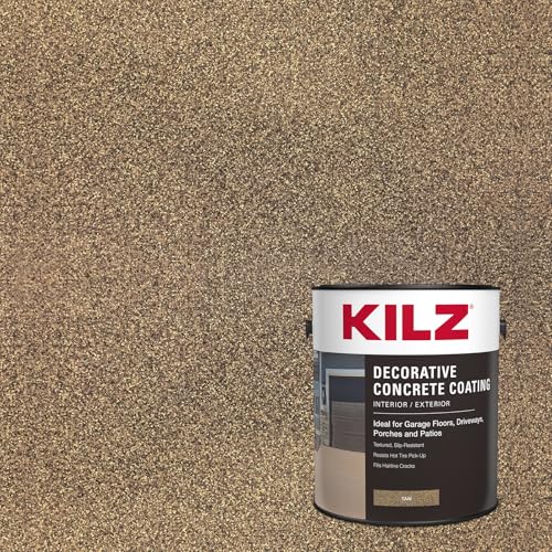 KILZ Decorative Concrete Coating, Interior/Exterior, Slip Resistant, Tan, 1 Gallon - Image 1