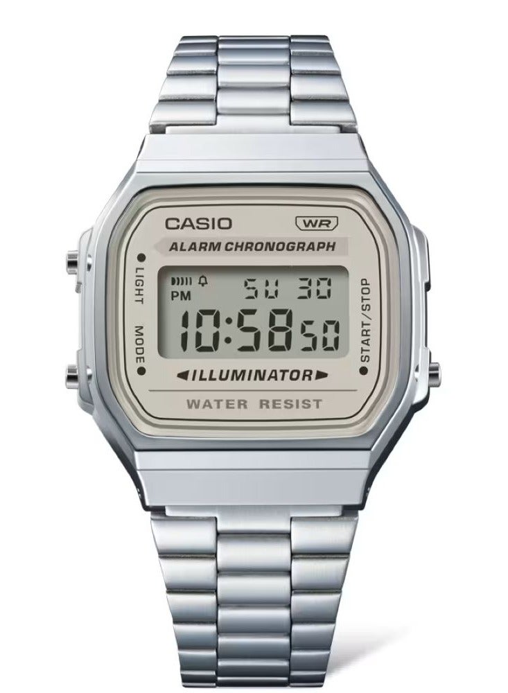 CASIO ساعة كوارتز رقمية بسوار ستانلس ستيل للجنسين A-168WA-8AYDF - Image 2
