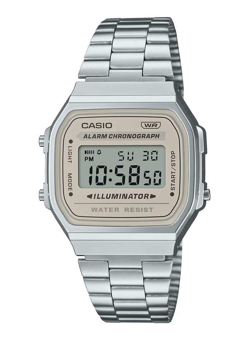 CASIO ساعة كوارتز رقمية بسوار ستانلس ستيل للجنسين A-168WA-8AYDF - Image 1