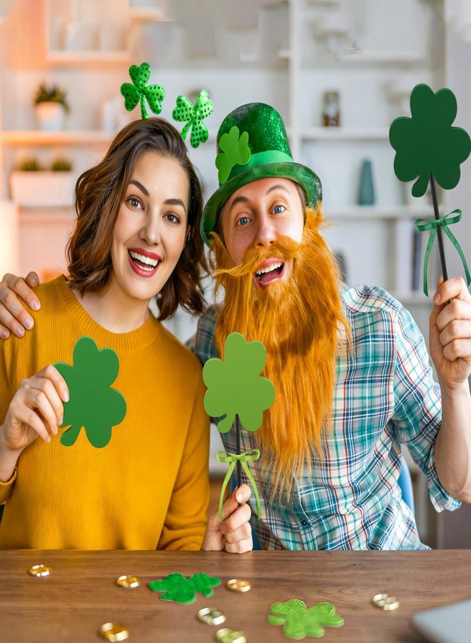 Fairooth 3 Pcs St. Patrick's Day Table Wooden Signs Green Shamrock Standing Tabletop Decorations Irish Lucky Clover Wood Block Centerpiece for Irish Themed Party Home Kitchen Office Desk Tiered Tray Decor - Image 5